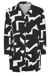YOURS Plus Size Black & White Abstract Shirt | Yours Clothing 6