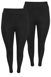 EVANS 2 PACK Plus Size Black Stretch Leggings | Evans 7