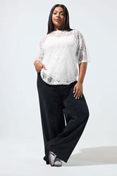 LIMITED COLLECTION Plus Size White Lace T-Shirt | Yours Clothing 1