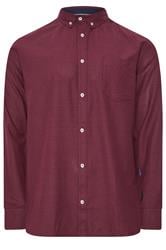 BadRhino Big & Tall Burgundy Red Long Sleeve Slub Shirt