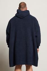 BadRhino Big & Tall Navy Blue Super Soft Blanket Hoodie | BadRhino 4