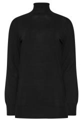 LTS Tall Black Long Sleeve Roll Neck Jumper | Long Tall Sally 6