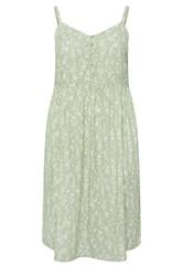 YOURS Curve Sage Green Ditsy Floral Strappy Sundress