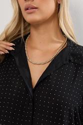 Gold Tone Twisted Rope Chain Necklace | Yours Clothing 1