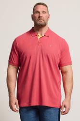 BadRhino Big & Tall Pink & Yellow Contrast Short Sleeve Polo Shirt | BadRhino 3
