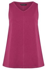 EVANS Curve Berry Red Premium Cotton Vest Top