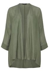 EVANS Curve Khaki Green Longline Cover-Up Cardigan