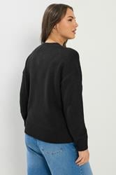 YOURS Plus Size Black Button Through Knitted Cardigan | Yours Clothing 2