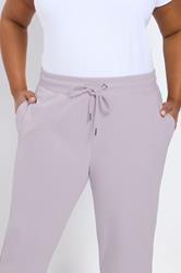 YOURS Plus Size Purple Tie Waist Joggers | Yours Clothing 5