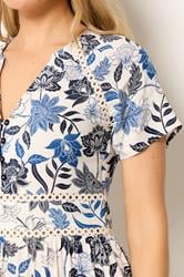 LTS Tall Women's Blue Floral Lace Detail Maxi Dress | Long Tall Sally 4