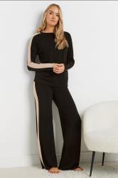 LTS Tall Black Soft Touch Side Stripe Jumper | Long Tall Sally 3