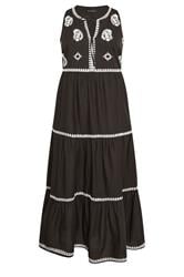 EVANS Curve Chocolate Brown Embroidered Cotton Maxi Dress