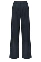 LTS Tall Women's Navy Blue Pleated Wide Leg Trousers | Long Tall Sally 1