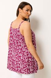 YOURS Plus Size Purple Ditsy Floral Vest Top | Yours Clothing 2