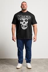 BadRhino Big & Tall Black Extra Long Misfits Graphic T-Shirt | BadRhino 1