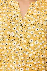 YOURS Plus Size Yellow Floral Notch Neck Vest Top | Yours Clothing 4