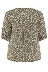 YOURS Plus Size Khaki Green Ditsy Floral Top | Yours Clothing 6