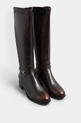 LTS Brown Metal Trim Knee High Riding Boots | Long Tall Sally 2