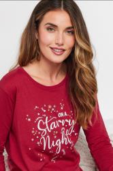 LTS Tall Red Star Print Wide Leg Pyjama Set | Long Tall Sally 5