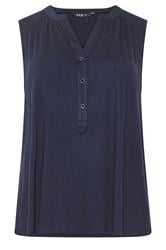YOURS Curve Blue Notch Neck Vest Top