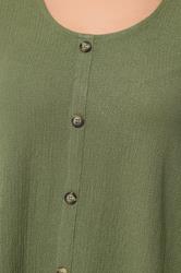 YOURS Plus Size Olive Green Crinkle T-Shirt | Yours Clothing 4