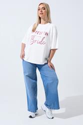LIMITED COLLECTION Plus Size White 'Mother Of The Bride' Metallic T-Shirt | Yours Clothing 1