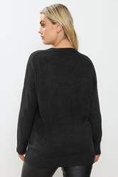 YOURS Plus Size Black Candy Cane Sequin Novelty Christmas Jumper | Yours Clothing 4