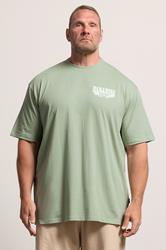 BadRhino Big & Tall Green Extra Long 'Paradise' Graphic T-Shirt 3