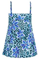 YOURS Plus Size Blue Animal Floral Tankini Top | Yours Clothing 8