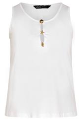 LIMITED COLLECTION Curve White Shell Button Vest Top