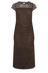 YOURS LONDON Curve Chocolate Brown Lace Maxi Dress