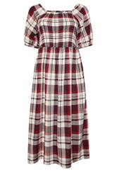 YOURS Plus Size Red Check Shirred Maxi Dress | Yours Clothing 5