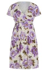 YOURS LONDON Plus Size White & Purple Floral Wrap Dress | Yours Clothing 5