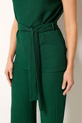LTS Tall Women's Forest Green Textured Belted Top | Long Tall Sally 4