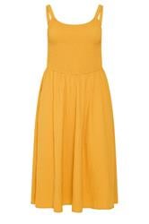 YOURS Curve Golden Yellow Shirred Sundress