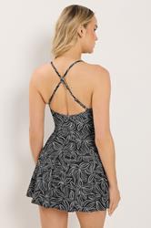 LTS Tall Womens Black Palm Leaf Swimsuit | Long Tall Sally 4