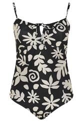 YOURS Plus Size Black Abstract Floral Print Swimsuit | Yours Clothing 8
