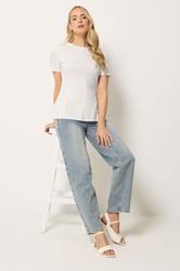 LTS Tall Women's White Seam Front Peplum Top | Long Tall Sally 2