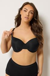 YOURS Plus Size Black Moulded Underwired New T-Shirt Bra | Yours Clothing 1