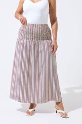 LIMITED COLLECTION Plus Size Red & White Stripe Maxi Skirt | Yours Clothing 1