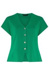 LIMITED COLLECTION Curve Green Short Sleeve Compact Knitted Top