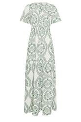 LTS Tall Green & White Leaf Print Linen Maxi Dress