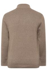 BadRhino Big & Tall Brown Milano Quarter Zip Jumper | BadRhino 4
