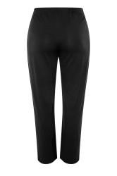 YOURS Curve Plus Size Black Pleated Wide Leg Stretch Trousers | Yours Clothing 7