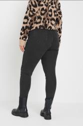 YOURS Plus Size Black Skinny AVA Biker Jeans | Yours Clothing 4