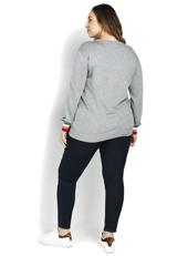 Evans Grey 'Amour' Embroidered Jumper | Evans 4
