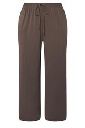 YOURS Plus Size Brown Twill Wide Leg Trousers | Yours Clothing 1