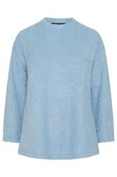 YOURS Curve Blue Fluffy Knit Jumper
