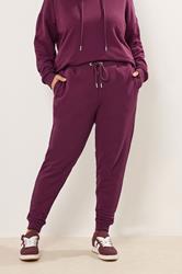 YOURS Plus Size Burgundy Red Tie Cuffed Joggers | Yours Clothing 3