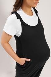BUMP IT UP MATERNITY Curve Black Oversized Jumpsuit | Yours Clothing 5